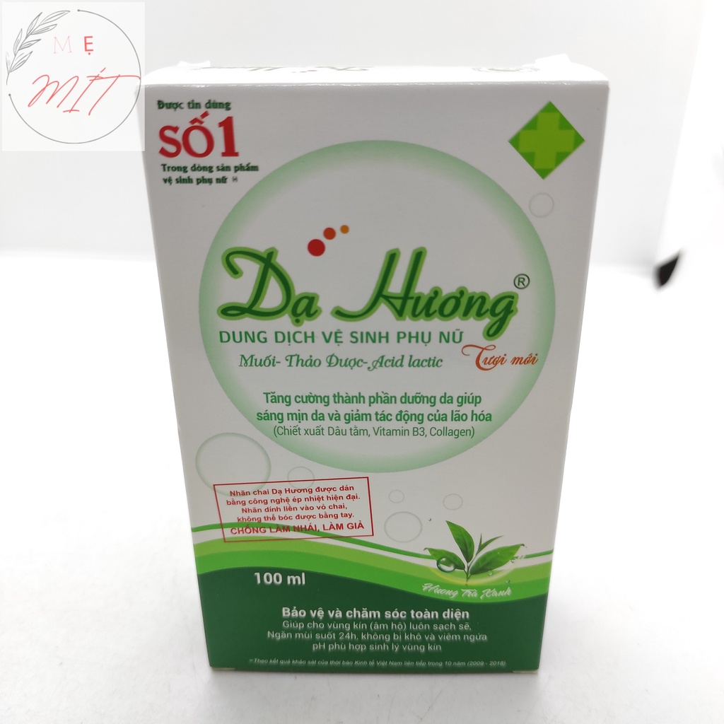 Dung dịch vệ sinh Dạ Hương Trà xanh 120ml vs 100ml