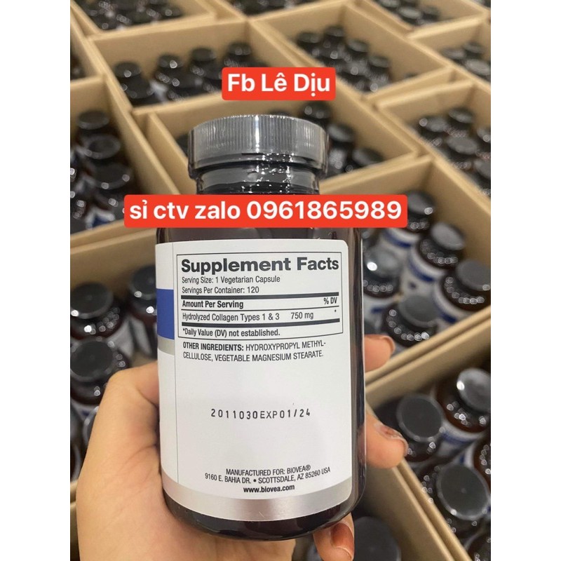 [Bill][ Date 2024] Collagen Đức 120 Viên Biovea 750mg uống được 4 tháng | BigBuy360 - bigbuy360.vn