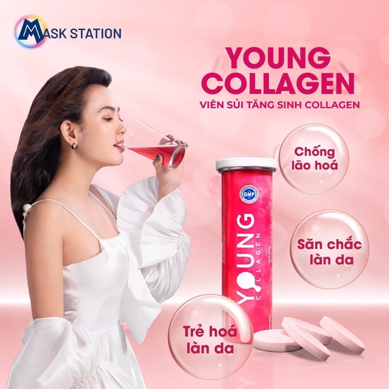 ( Combo 3 hộp  )YOUNG COLLAGEN viên sủi tăng sinh COLLAGEN chống lão hoá hỗ trợ đẹp da ( 1 liệu trình 30 ngày )