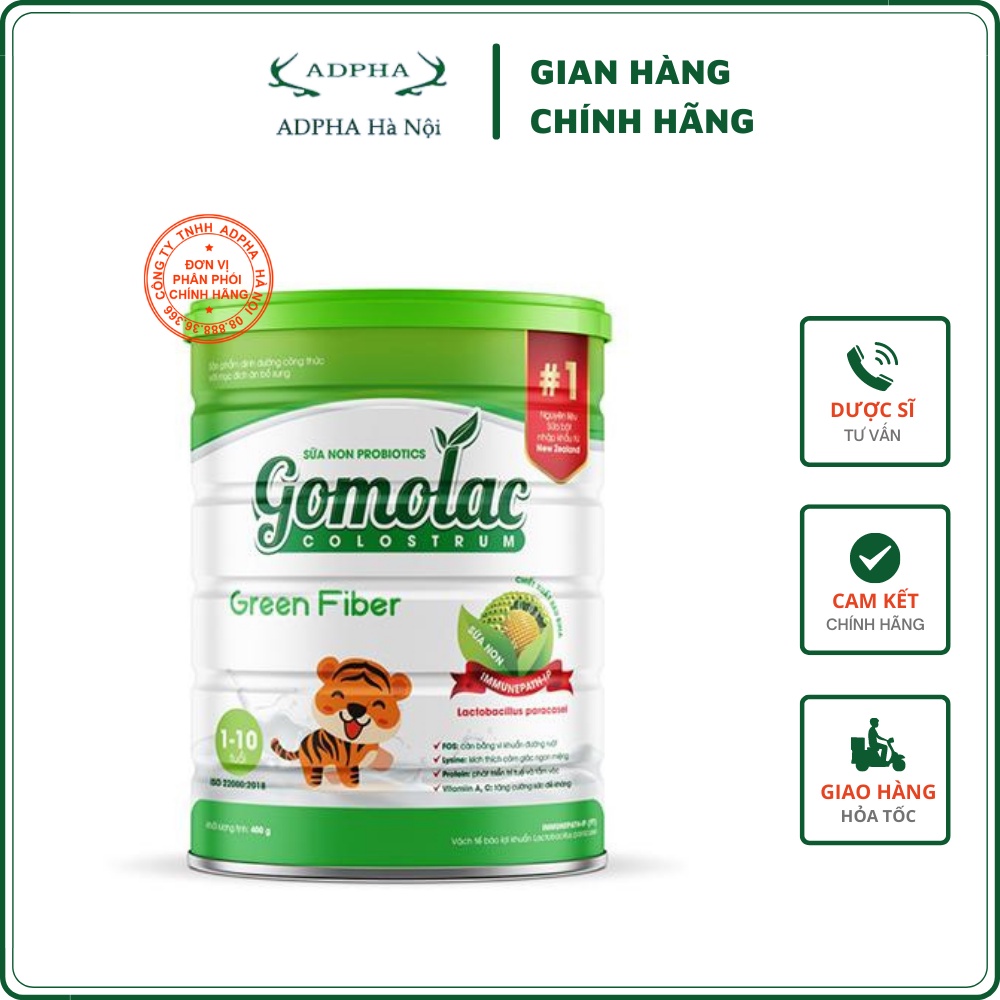 New Zealand Gomolac Green Fiber - Sữa non hỗ trợ giảm táo bón, kích thích tiêu hoá