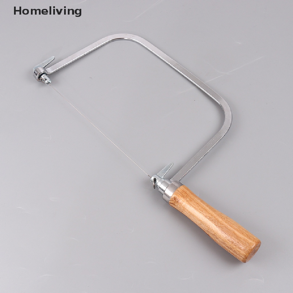 Cưa cắt lưỡi thép không gỉ có 2 dây phụ tay cầm gỗ chuyên dụng cho sáp nến