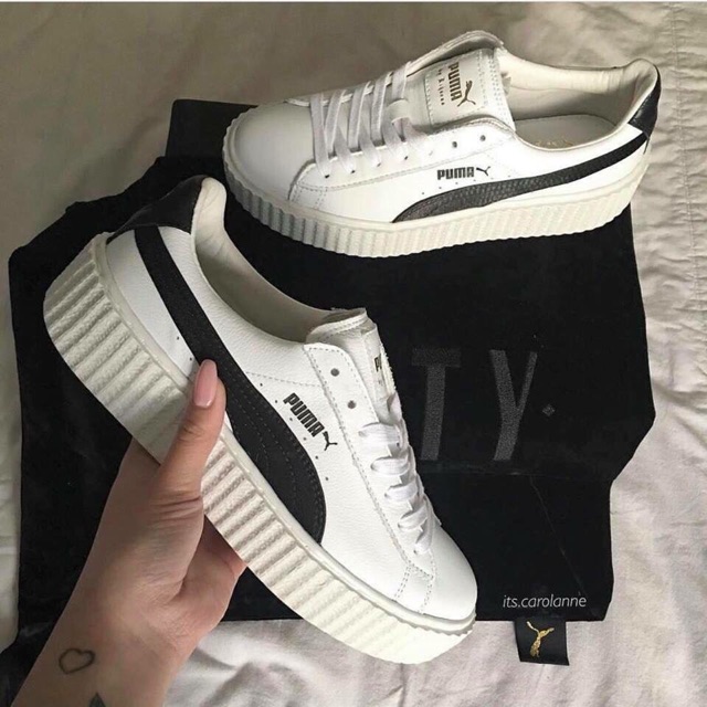 (CÓ SÃN) + (FULL HỘP) Giày thể thao sneaker PM basket trắng viền đen | BigBuy360 - bigbuy360.vn