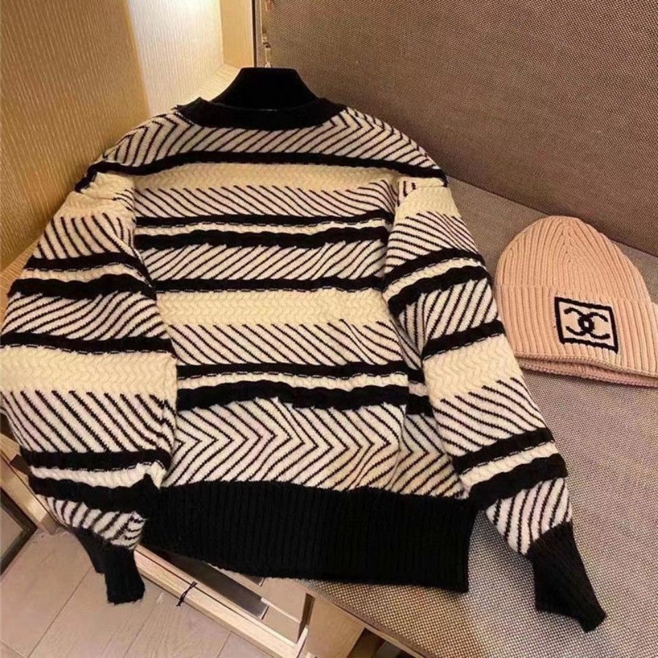 Hàng Có Sẵn!Chane!Áo Khoác Cardigan Dệt Kim Dáng Rộng Thiết Kế Mới Năng Động Thời Trang
