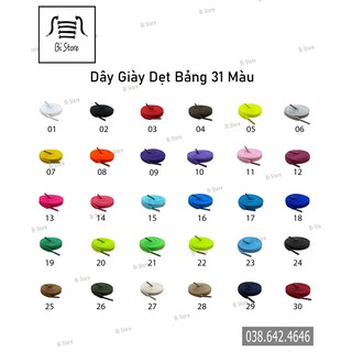 [𝟬𝟭 - 𝟭𝟱] Dây giày dẹt cho mọi mẫu giày - [𝗕𝗮̉𝗻𝗴 𝟯𝟭 𝗺𝗮̀𝘂] [𝗯𝗮́𝗻 𝘁𝗵𝗲𝗼 𝗰𝗮̣̆𝗽]