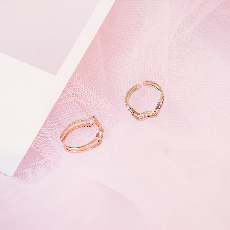 [ xả kho ] Nhẫn nữ bạc 925 N001T hình học zíc zắc hàn quốc