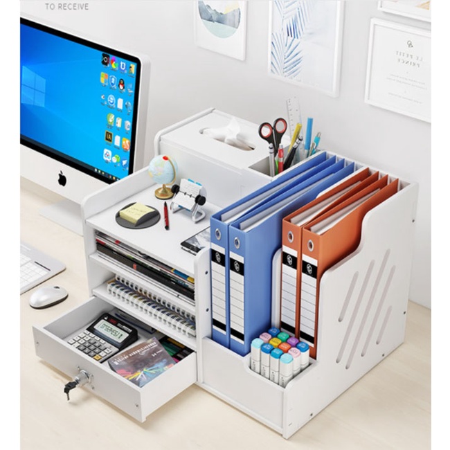 [ Hỏa tốc] Kệ sách để bàn, kệ hồ sơ, kệ văn phòng nhiều ngăn PBO7