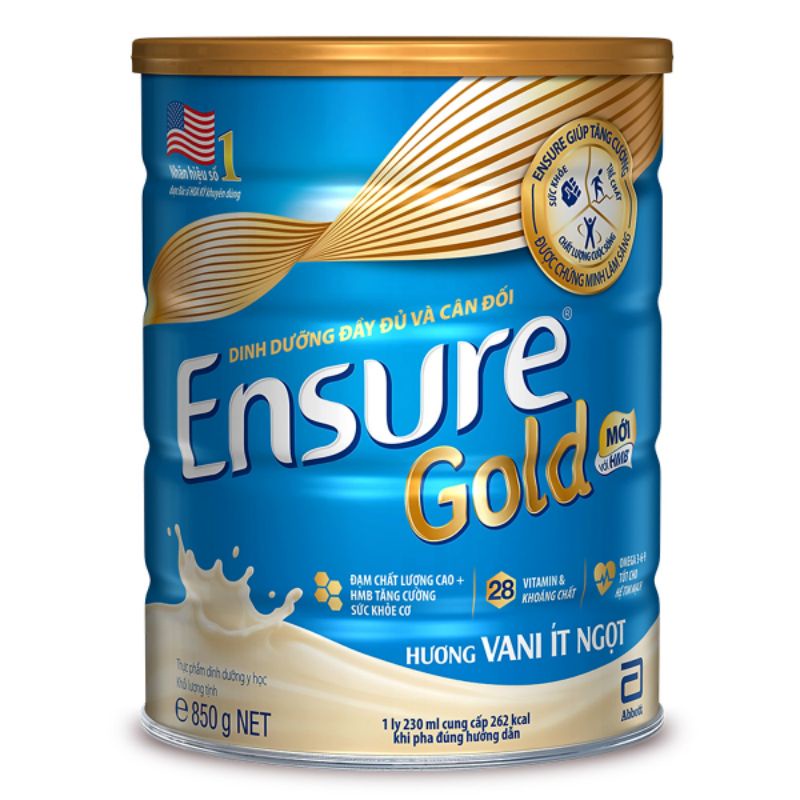 Sữa bột Ensure Gold hương vani và hương vani ít ngọt 850g ( Tốt cho sức khỏe )