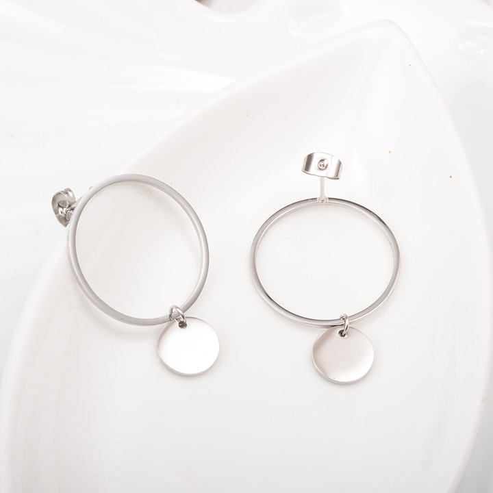 Bông Tai Hình Tròn Titan Ko Đen Cao Cấp TT 2117 - TT 2117