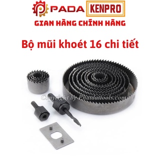 Bộ Mũi Khoét Thạch Cao-Gỗ Mềm 16 Chi Tiết- Thép Carbon Cao Cấp-cKích cỡ 13 mũi đa dạng