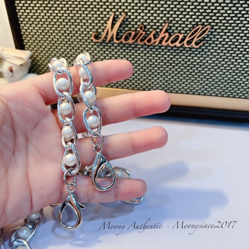 Xích kim loai mix trai túi xách