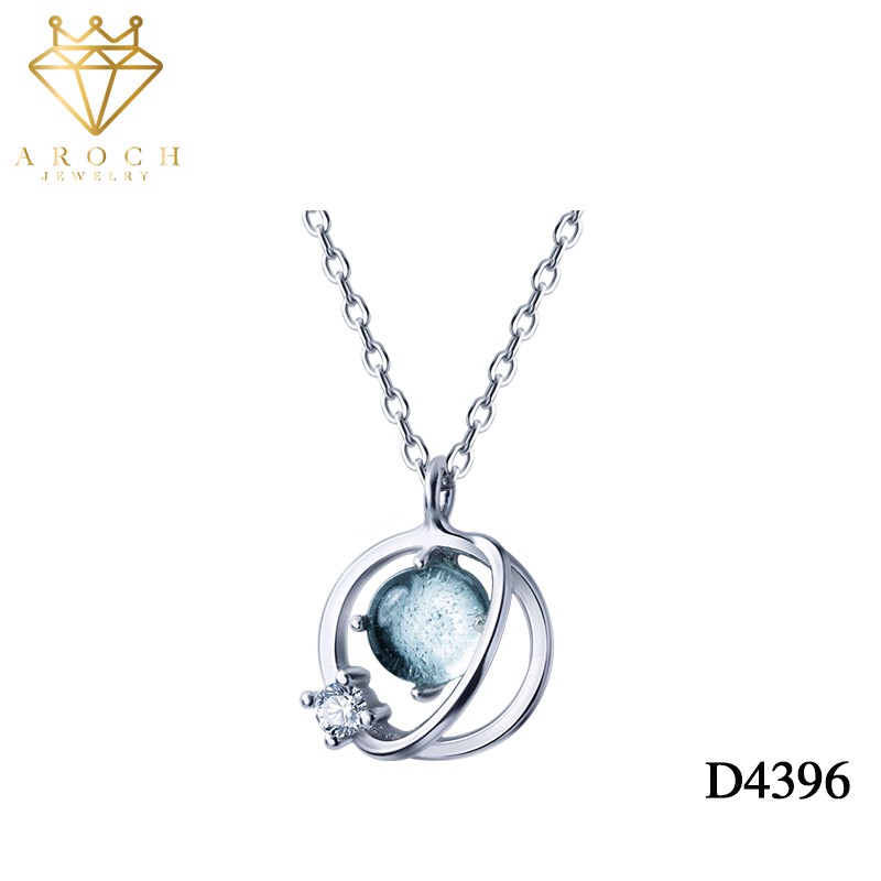 Dây chuyền bạc Ý s925 đại dương xanh D4396 - AROCH Jewelry