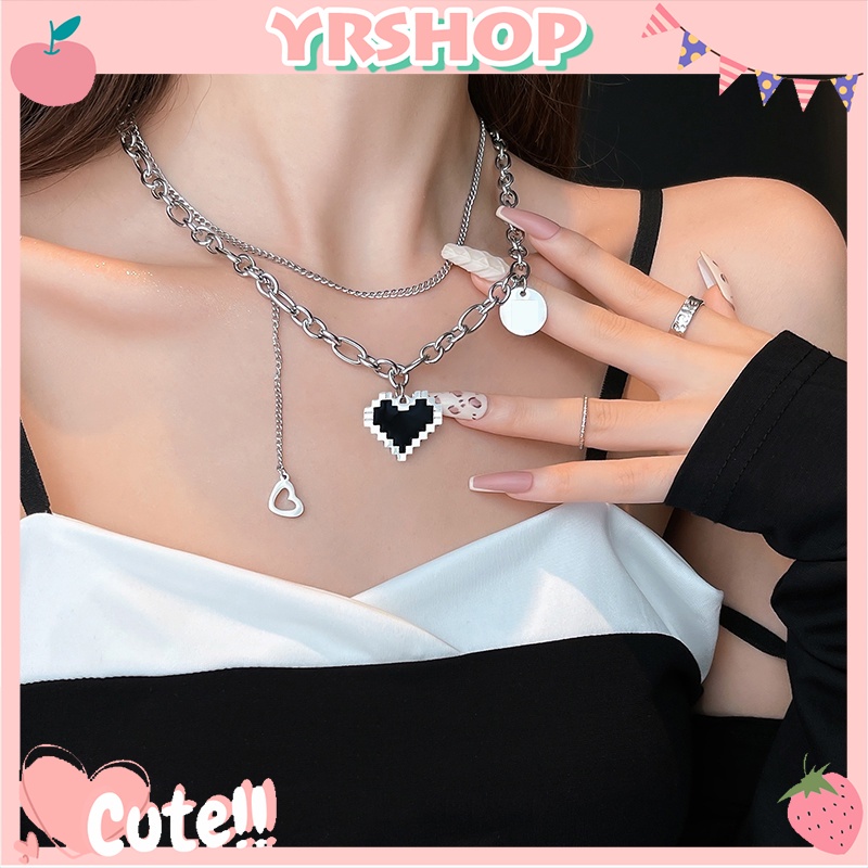 Vòng cổ nhiều lớp phong cách hip hop thời trang cá tính