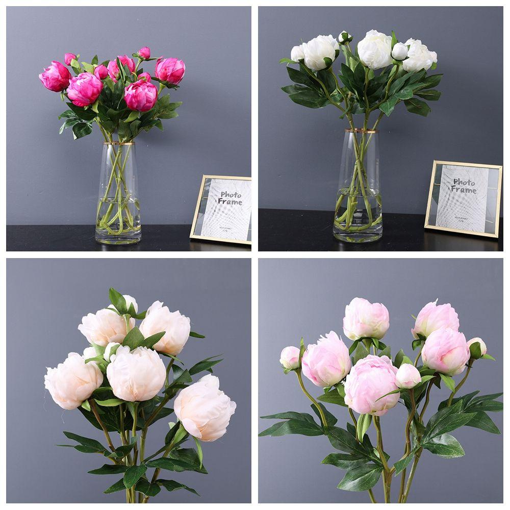 KUNHEV Hoa Mẫu Đơn Giả Để Bàn Trang Trí|Cây Giả Trang Trí Nhà Cửa Sinh Động