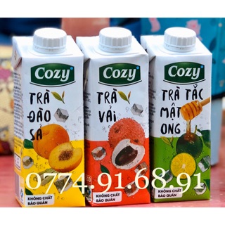 1 THÙNG MIX TRÀ COZY ĐÀO SẢ, TẮC MẬT ONG, VẢI
