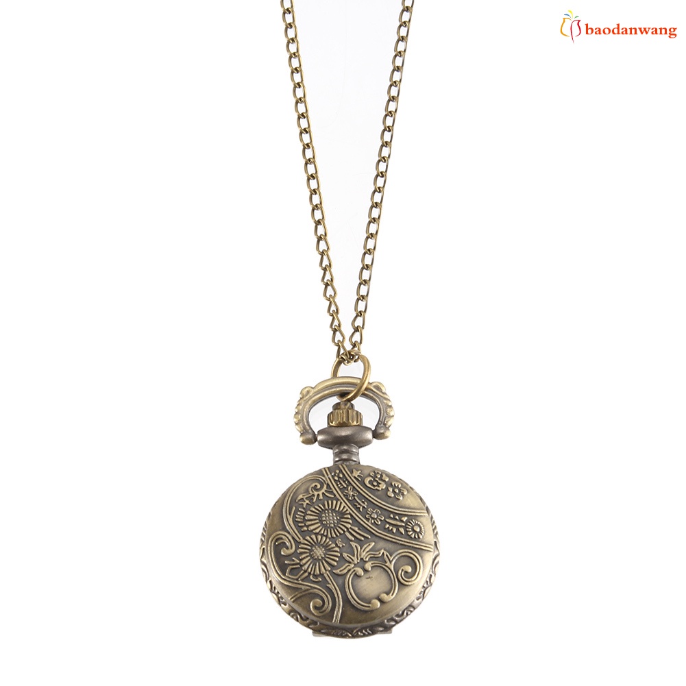 Đồng Hồ Quả Quýt Chạm Khắc Hình Hoa Nhiều Màu Sắc