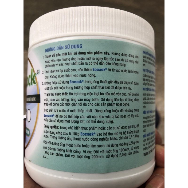 Bột thông cống Mỹ - EcoSock - Xử lý thông tắc đường ống tức thời, hiệu quả cao (EcoClean)