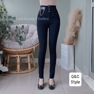 Quần skinny cạp cao co giãn nhiều tôn dáng