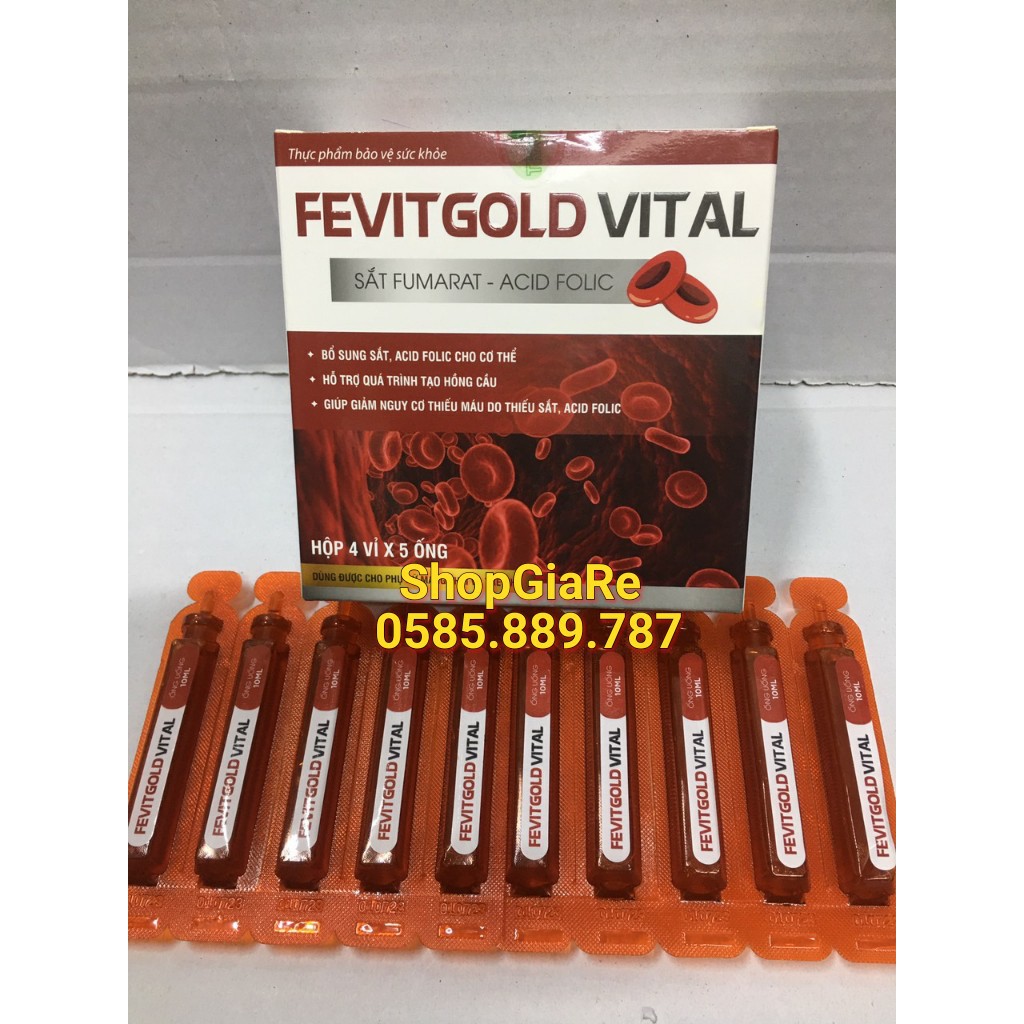 Fevitgold vital bổ sung sắt và acid folic, giảm thiếu máu do thiếu sắt, hỗ trợ quá trình tạo máu