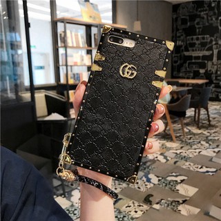 Ốp Điện Thoại Da Họa Tiết Gucci Cổ Điển + Dây Đeo Cho Oppo F11 Pro F9 F7 F5 F1s F3 Plus