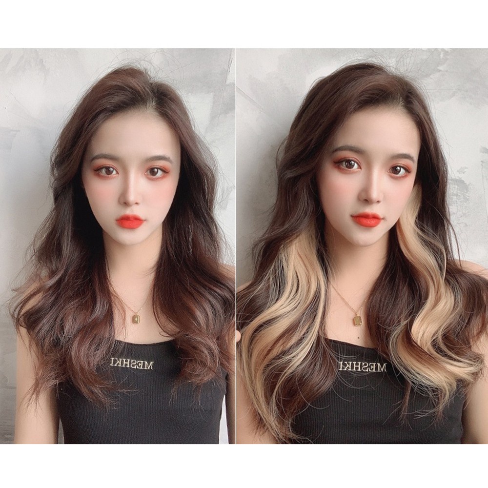 Tóc giả kẹp dễ dàng 8 màu tùy chọn thời trang thích hợp cho nữ