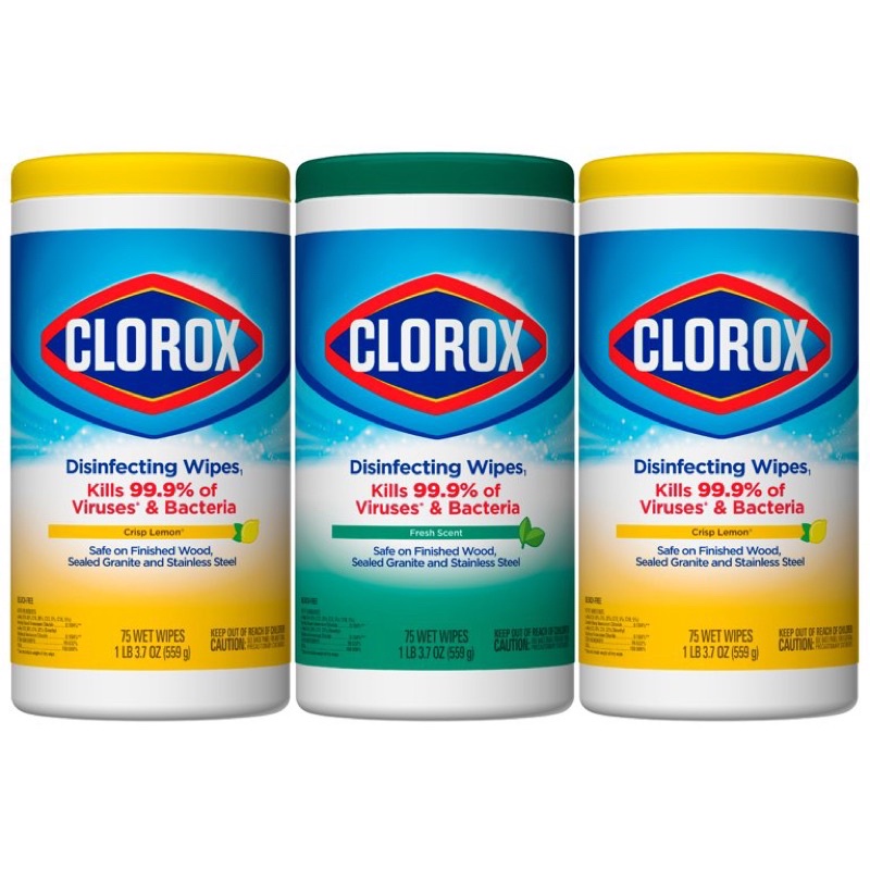 Giấy ướt diệt khuẩn 99% Clorox Disinfecting Wipes, Crisp Lemon and Fresh Scent