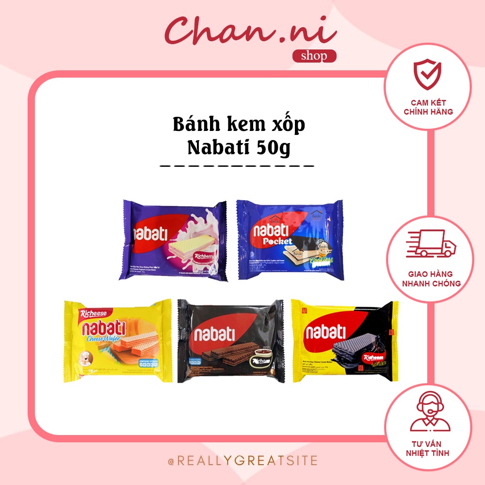 Bánh kem xốp Nabati gói 50g