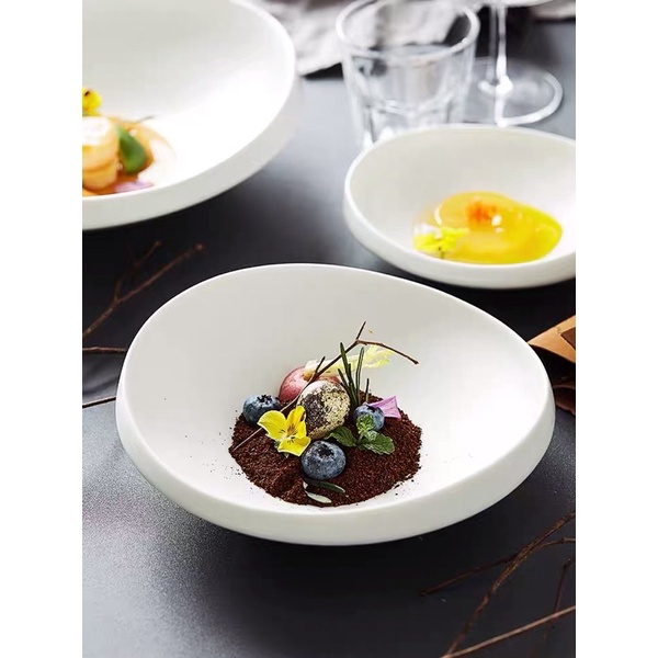 Đĩa salad viền sóng 3 size phong cách Phương Tây - Đĩa sâu lòng cho nhà hàng, khách sạn