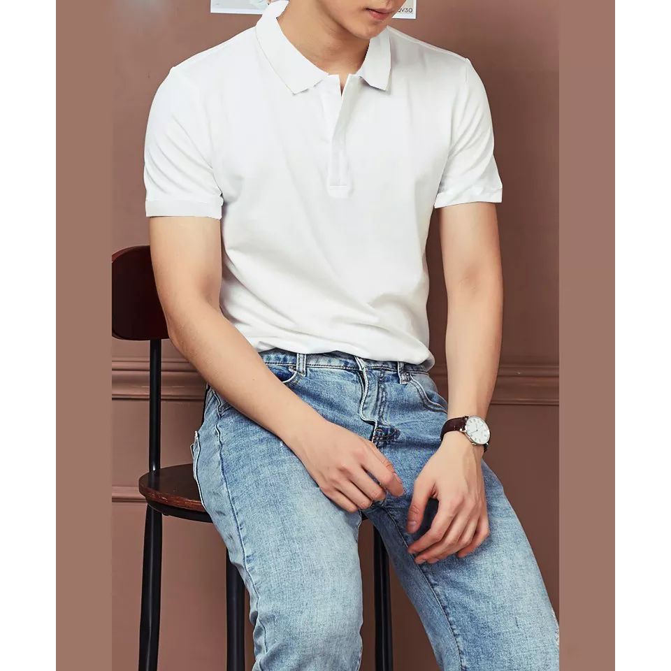 Áo phông nam - Áo thun nam cổ bẻ ngắn tay dáng ôm ACB01 | BigBuy360 - bigbuy360.vn