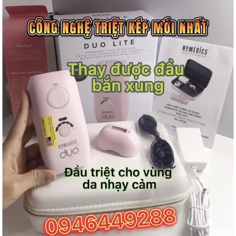 Máy triệt lông vĩnh viễn tại nhà, chính hãng Homedics, công nghệ kép IPL & AFT an toàn, hiệu quả sau 4 tuần sử dụng