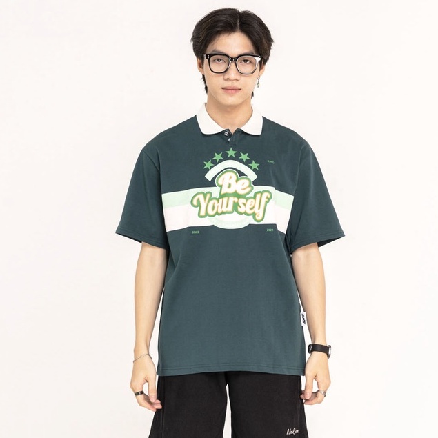 Áo thun polo BJHG BE YOUR SELF phông tay lỡ nam nữ unisex form rộng Local Brand áo Polo form rộng