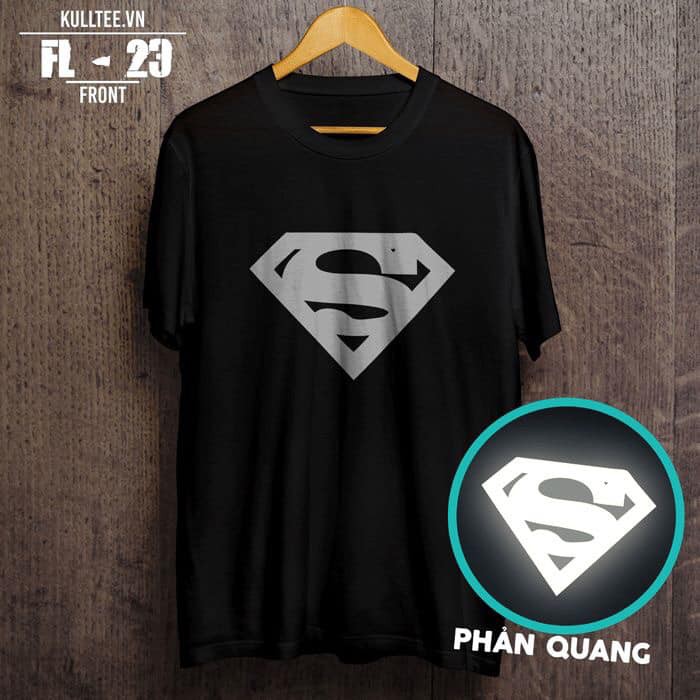 ATPQ - áo thun in hình phản quang chất cotton tixi dày dành cho nam nữ in super man