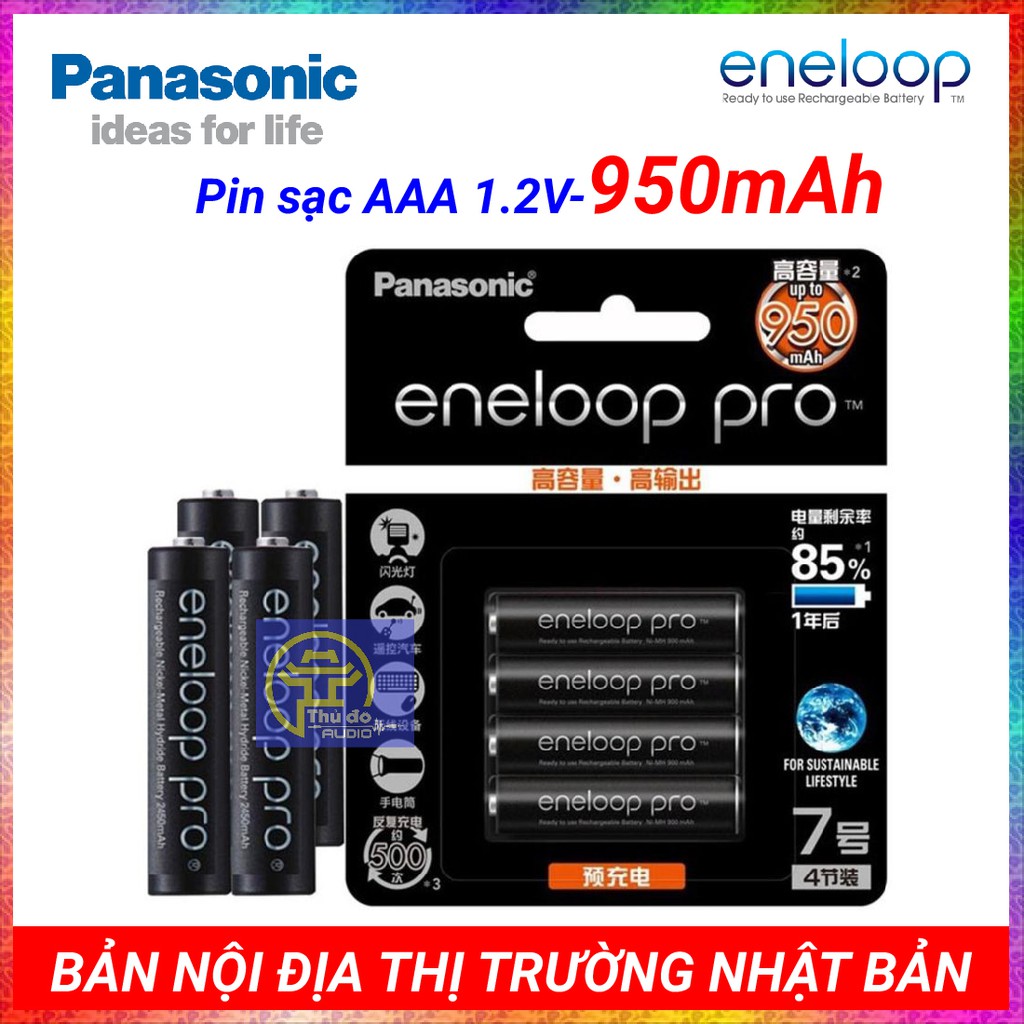 Vỉ 4 Viên Pin Sạc Eneloop PRO AAA 950mAh Chính Hãng Made in Japan - Nội Địa Thị Trường Nhật Bản