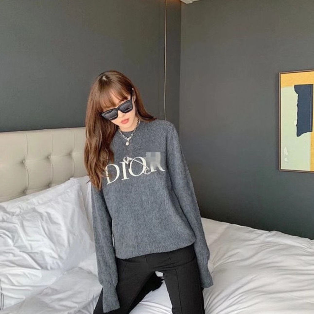 Hàng Có Sẵn!Dior!Áo Khoác Cardigan Dệt Kim Dáng Rộng Thiết Kế Mới Thời Trang Dành Cho Cặp