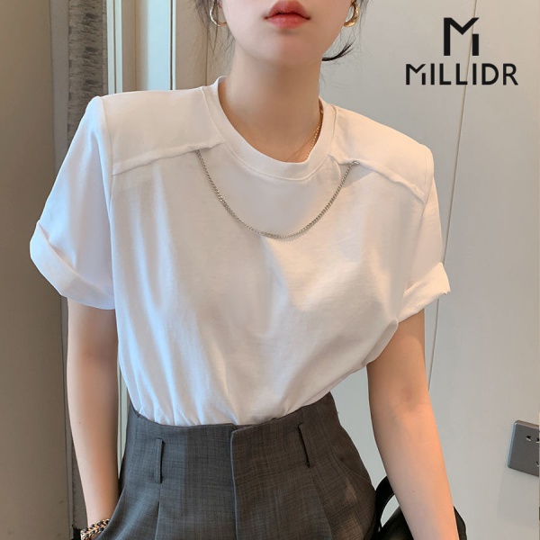 Áo Thun Tay Ngắn Cổ Tròn Màu Sắc Đơn Giản Phong Cách Hàn Quốc Thời Trang Cho Nữ