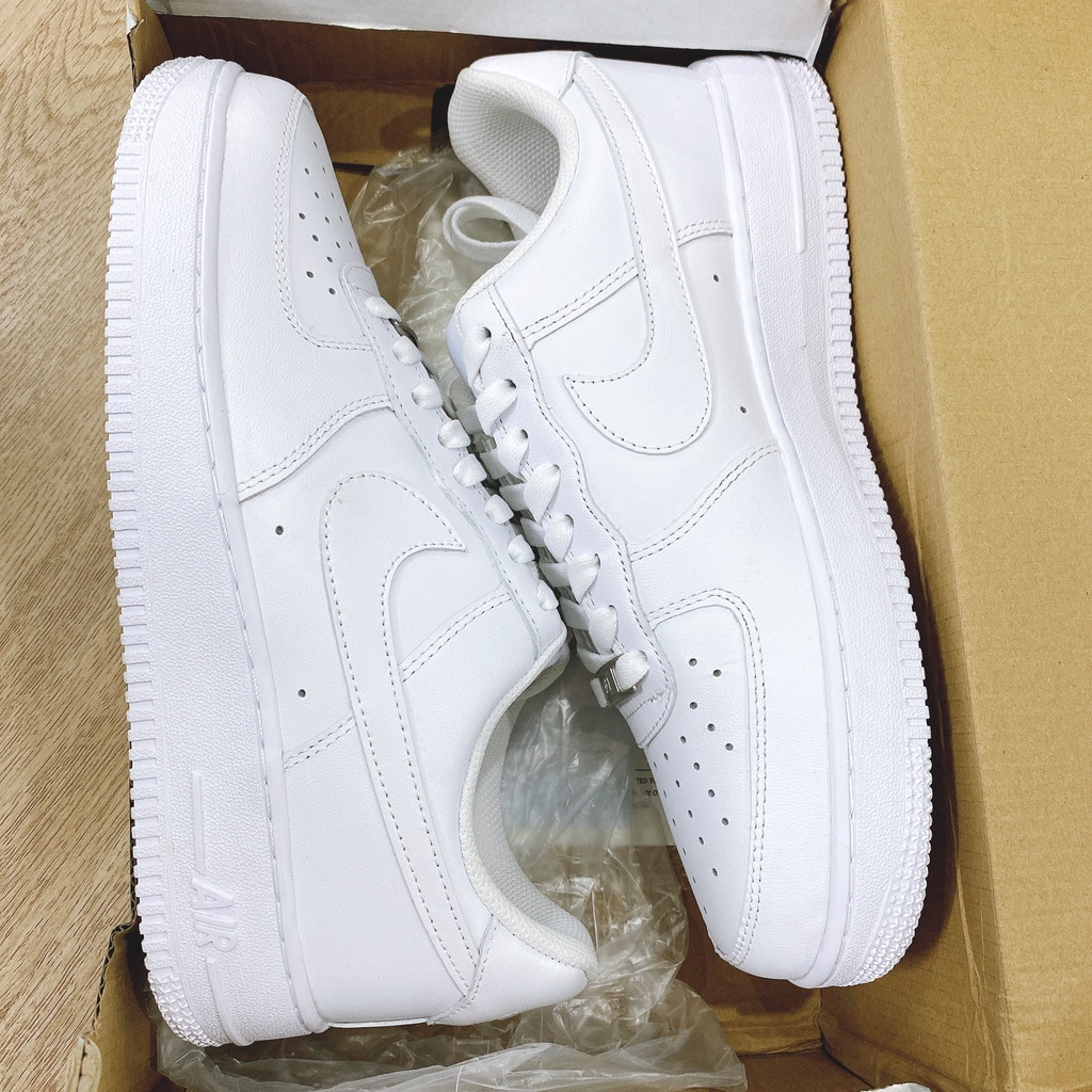 Giày 𝗔𝗙𝟭 𝗡𝗜𝗞𝗘_Trắng Nam Nữ, Giày 𝗡𝗜𝗞𝗘_Air Force 1 All White Full Box Bill
