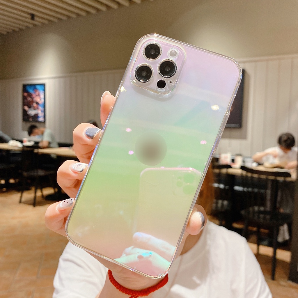 Ốp Điện Thoại Trong Suốt Màu Gradient Cho iPhone 11 pro max X Xr Xs max 7 8 Plus Se 2020 12 13 pro max