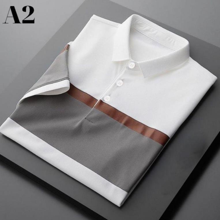 Áo thun nam, áo polo cổ bẻ ngắn tay phối kẻ vải cá sấu cao cấp -KO Fashion