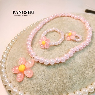 Set 3 món trang sức ngọc trai hình hello kitty cho bé gái