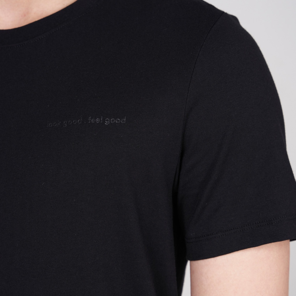 Áo t-shirt nam YODY chất liệu cotton, áo phông cổ tròn in ngực look good feel good TSM5201