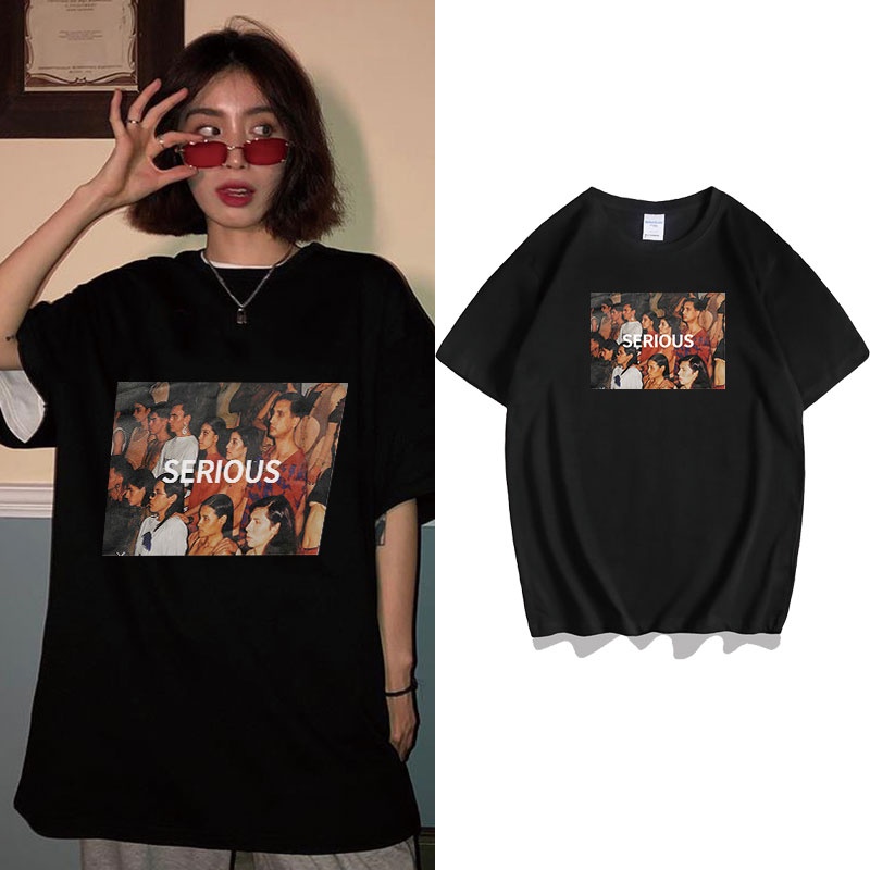 SUXI Áo Thun Cotton Tay Ngắn Dáng Rộng In Hình Thời Trang Mùa Hè Dành Cho Nữ