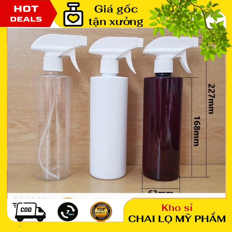 Chai Xịt Phun Sương ❤ GIÁ TẬN GỐC ❤ Chai nhựa pet Vòi Xịt Kính 500ml Trong Cao rỗng chiết mỹ phẩm, dung dịch .