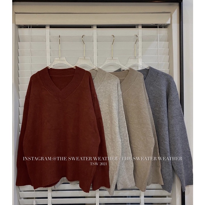 [Mã 152FASHIONSALE giảm 12% đơn 99K] Áo len trơn cổ V chất đẹp