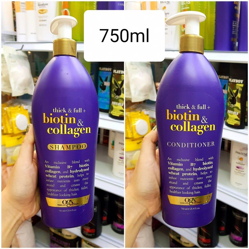 (chính hãng Mỹ) Dầu gội Biotin & Collagen OGX có vòi nhấn 750ml