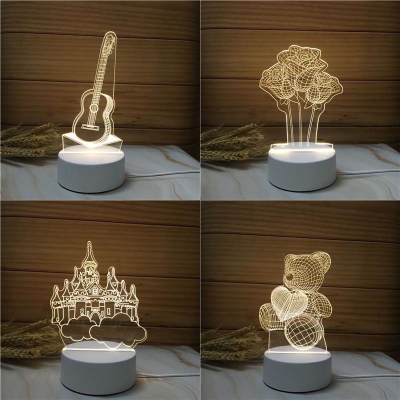 Đèn Ngủ Để Bàn Hình 3D Nhỏ Sáng Tạo Dùng Làm Quà Tặng Lễ Tình Nhân/Lễ Hội