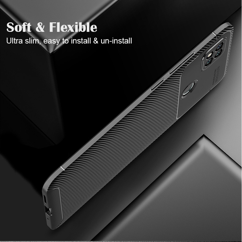 Ốp Điện Thoại Silicon Sợi Carbon Chống Sốc Cho Xiaomi Redmi 9t 9 9a 9c 9i 9 Power