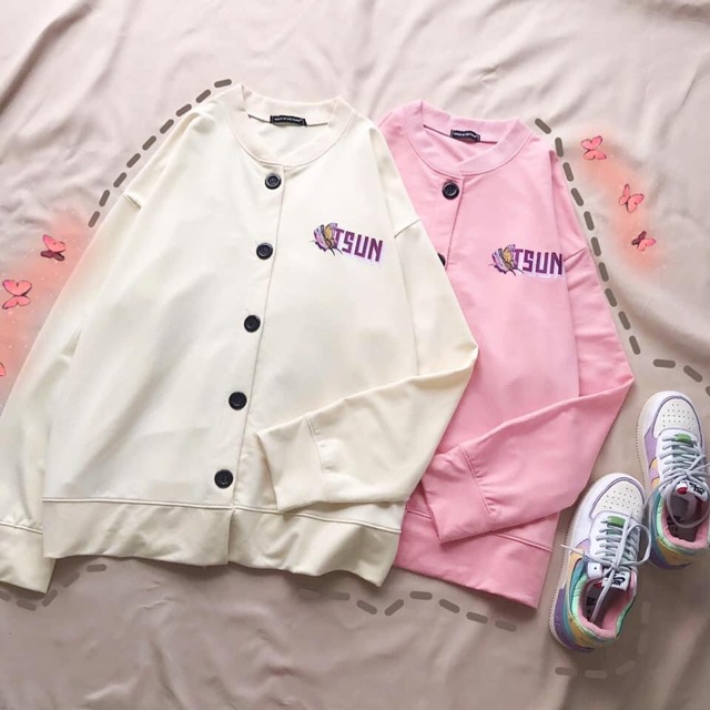 Áo Khoác Cardigan Nút Tay Dài Hoạ Tiết 3D T🦋SUN Ảnh Thật