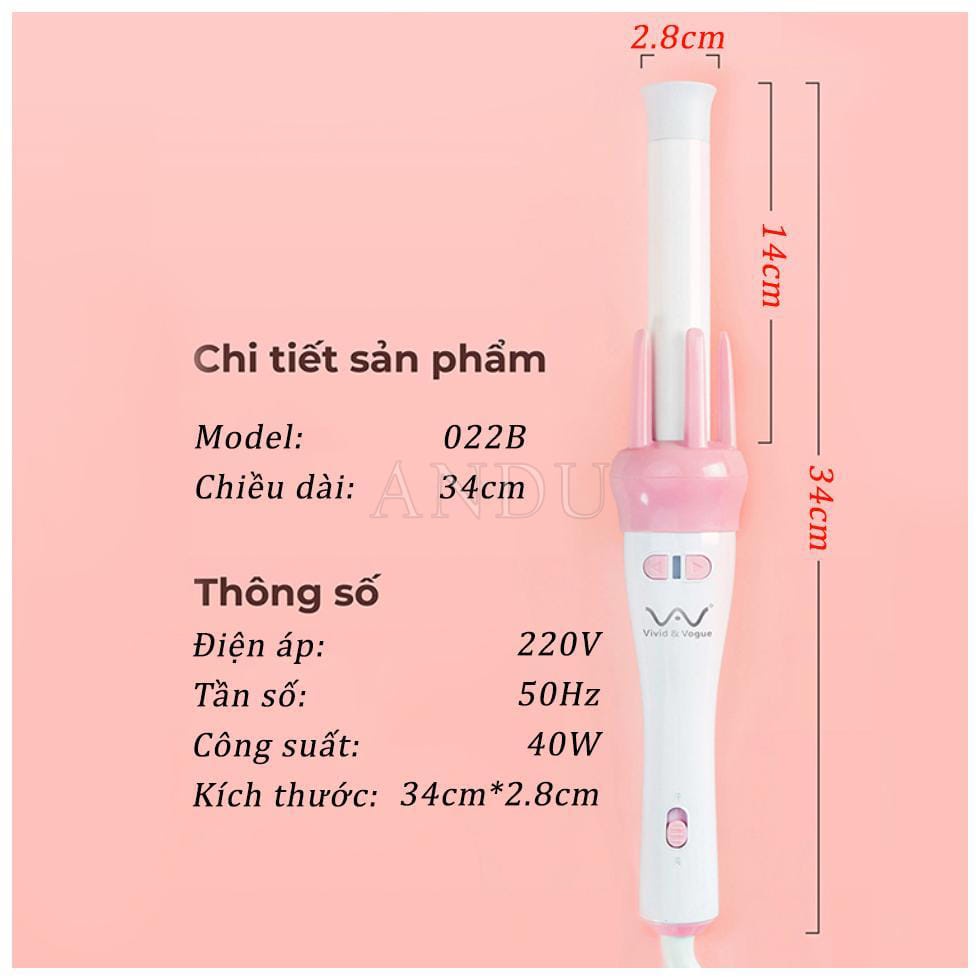 Máy Uốn Tóc Xoăn Cầm Tay Xoay 360 Máy Uốn Tóc Tự Động