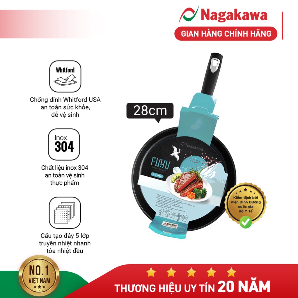 Chảo chống dính Nagakawa Fuyu NAG2805/ chảo chống dính đáy từ Nagakawa NAG2801