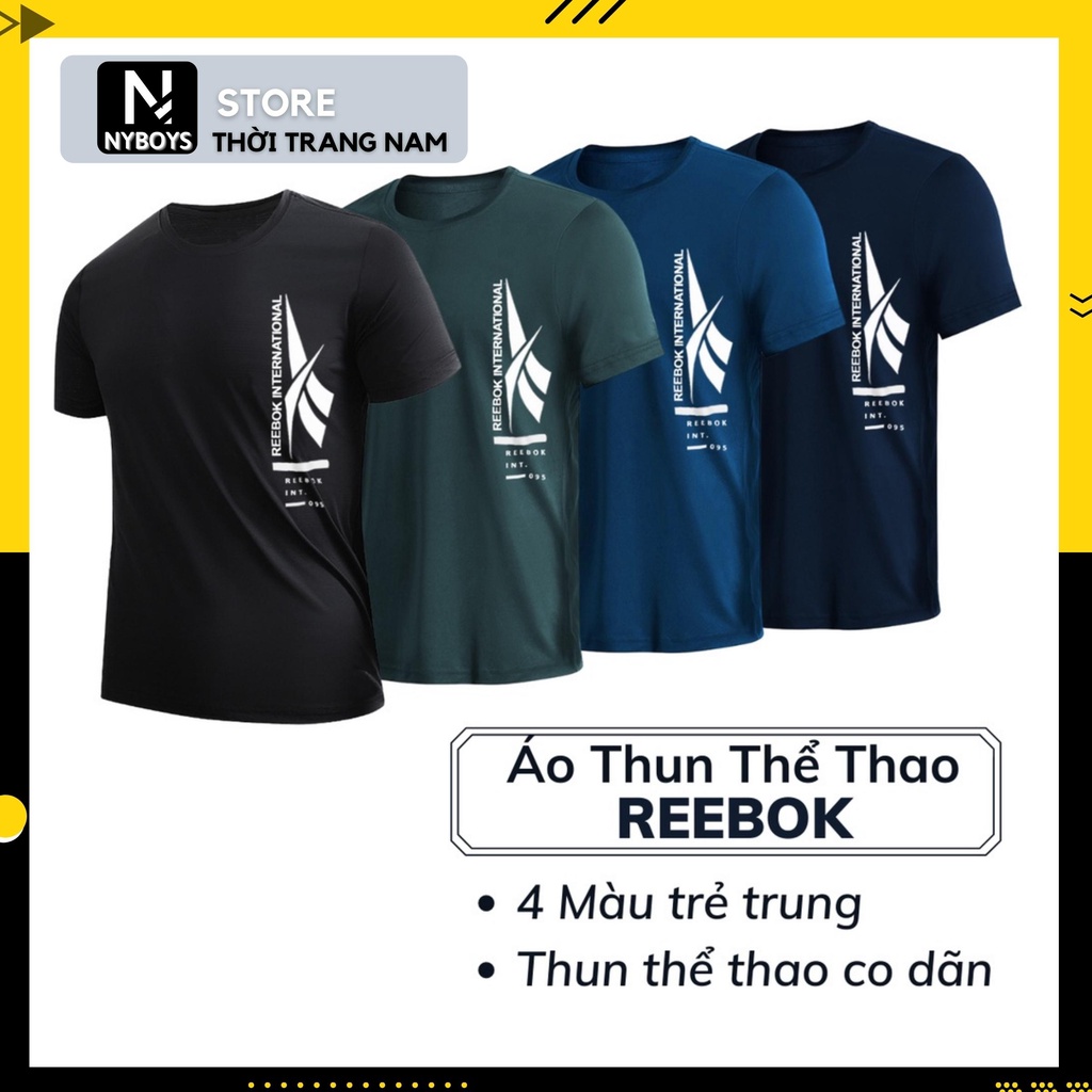 Áo Thun Thể Thao Nam 𝗥𝗘𝗘𝗕𝗢𝗞 𝗔𝟬𝟭 tập gym chạy bộ cổ tròn ngắn tay vải thoáng mát co dãn chuẩn form nhiều màu thời trang