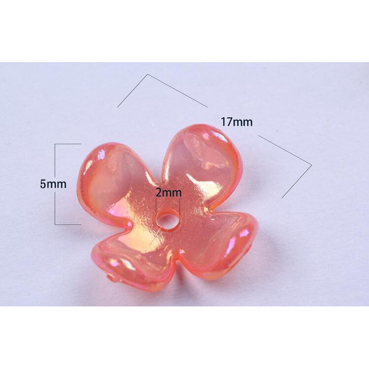 Túi 100 Hạt Xỏ Lỗ Hình Hoa Bằng acrylic Dùng Để Làm Vòng Tay / Vòng cổ / Bông Tai diy